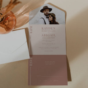 Blush Pink Clean Line Einladung Hochzeitsfeiern