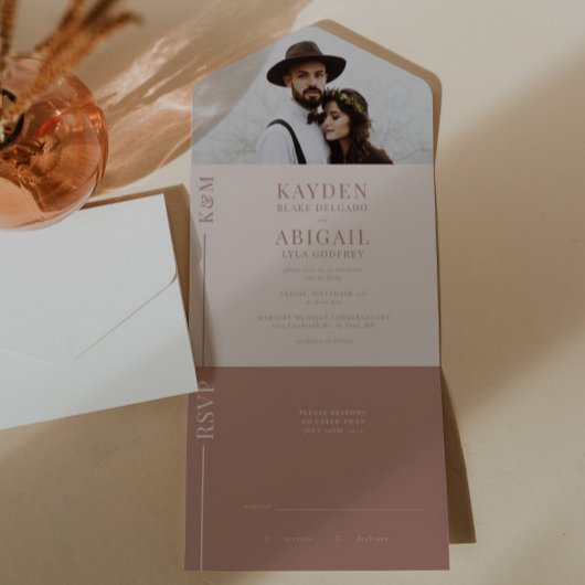 Blush Pink Clean Line Einladung Hochzeitsfeiern