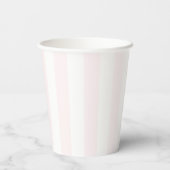 Blush Pink Coastal Cabana Stripes Birthday Pappbecher (Rückseite)