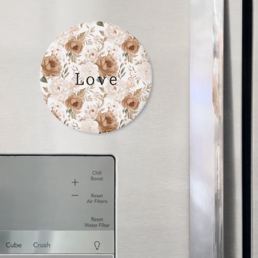 Blush Pink Cocoa Brown Flowers Magnet (In Situ (Kühlschrank))