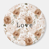 Blush Pink Cocoa Brown Flowers Magnet (Vorne)