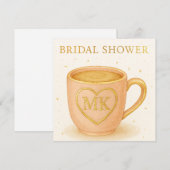 Blush pink coffee cup einladung (Vorne/Hinten)