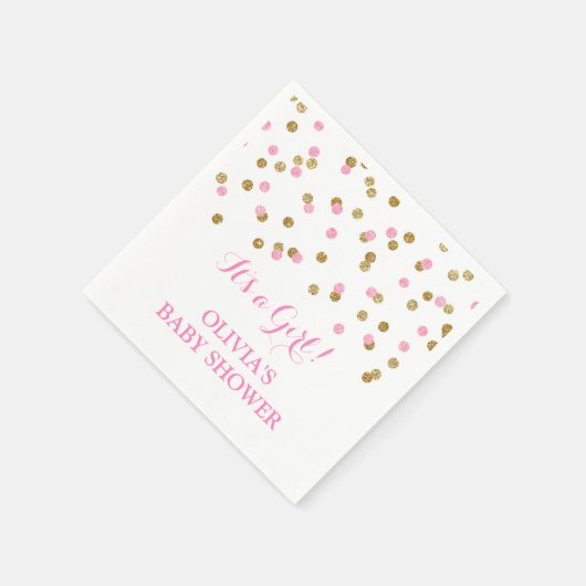 Blush Pink Confetti Baby Dusche Serviette (Ecke)
