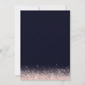 Blush Pink Confetti Navy Blauer Hochzeitsempfang Einladung (Rückseite)