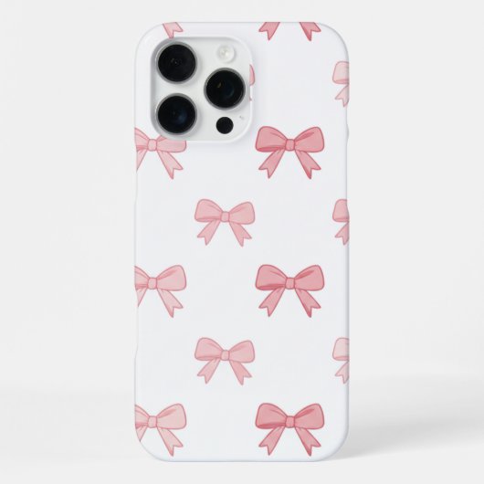 Blush Pink Coquette Bow Pattern Elegant Phone Case iPhone Hülle (Rückseite)