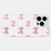 Blush Pink Coquette Bow Pattern Elegant Phone Case iPhone Hülle (Rückseite (Horizontal))