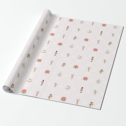 Blush Pink Coquette Christmas Geschenkpapier (Ungerollt)