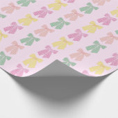 Blush Pink Coquette Hair Bow Muster Geschenkpapier (Ecke)