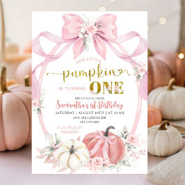 Blush Pink Coquette Little Pumpkin Girl Geburtstag Einladung