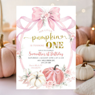 Blush Pink Coquette Little Pumpkin Girl Geburtstag Einladung