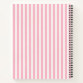 Blush Pink Coquette Stripes Bow Monogrammatisches Notizblock (Rückseite)