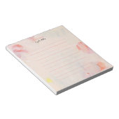 Blush Pink & Coral Floral Personalisiert Notepad Notizblock (angewinkelt)