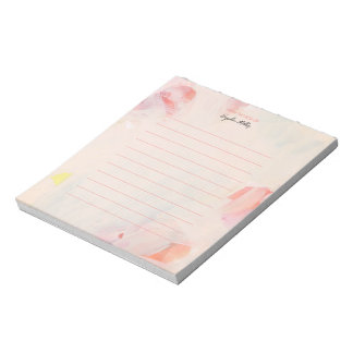 Blush Pink & Coral Floral Personalisiert Notepad Notizblock