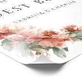 Blush Pink Coral Peony Wedding Guest Book Sign Fotodruck (Ecke)