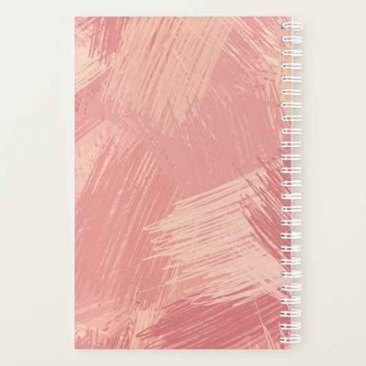 Blush Pink & Coral Scribbles | Mit Monogramm Planer (Rückseite)