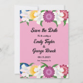 Blush Pink Country Moderne Frühlingsblumenhochzeit Save The Date (Vorderseite)