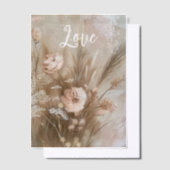 Blush Pink Cream Boho Floral Liebe Pergament Einladungen (Versetzt)