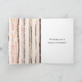Blush Pink Cream Brown Leopard Animal Birthday Karte (Innenseite)