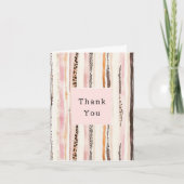 Blush Pink Cream Brown Leopard Animal Thank You Karte (Vorderseite)