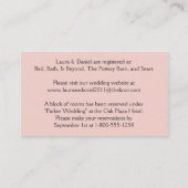 Blush PInk, Cream, Gray Damask Einsteckkarte Begleitkarte (Rückseite)