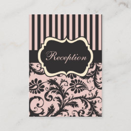 Blush PInk, Cream, Gray Damask Einsteckkarte Begleitkarte