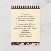 Blush PInk, Cream, Gray Damask Einsteckkarte Begleitkarte (Rückseite)