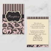 Blush PInk, Cream, Gray Damask Einsteckkarte Begleitkarte (Vorne/Hinten)