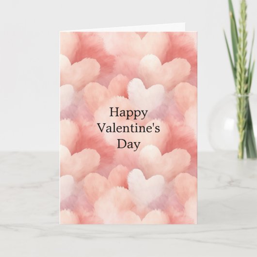 Blush Pink Cream Hearts Love Valentine's Day Karte (Vorderseite)