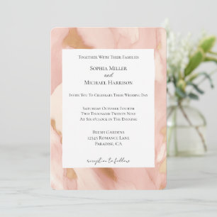 Blush Pink Cream Imitats Cowhide Hochzeit Einladung