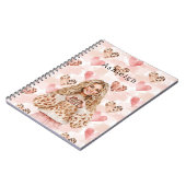 Blush Pink Cream Leopard Hearts Notizblock (Linke Seite)