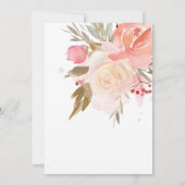 Blush Pink Cream Peach Sage Green Gold Hochzeit Einladung (Rückseite)