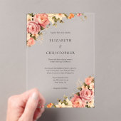 Blush Pink Cream Watercolor Blues Hochzeit Acryleinladungen (Insitu (Handheld))