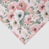 Blush Pink Cream Watercolor Floral  Seidenpapier (Detail)