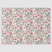 Blush Pink Cream Watercolor Floral  Seidenpapier (Vorderseite)