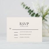 Blush Pink Cream Wedding RSVP (Stehend Vorderseite)