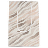 Blush Pink Cream Zebra Animal Birthday Mittlere Geschenktüte (Rückseite)