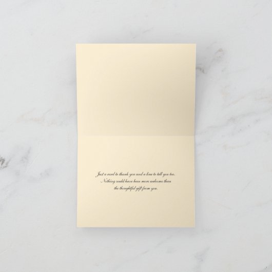 Blush Pink, Creme, Grau Damask Danke Karte (Innenseite)