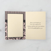 Blush Pink, Creme, Grau Damask Danke Karte II (Innenseite)