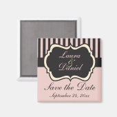 Blush Pink, Creme, Grau Speichern Sie das Datumsfe Magnet (Vorderseite/Rückseite)