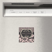 Blush Pink, Creme, Gray Damask Hochzeitsgunst Magnet (In Situ (Geschirrspüler))