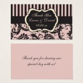 Blush Pink, Creme, Gray Damask Wedgepflegtag (Vorne & Hinten)