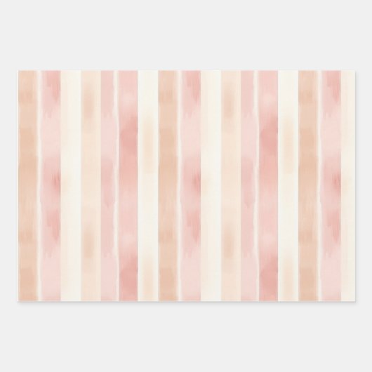 Blush Pink Creme Peach Tulips Brautparty Geschenkpapier Set (Vorderseite 2)