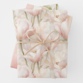 Blush Pink Creme Peach Tulips Brautparty Geschenkpapier Set (Beispiel)