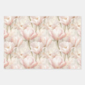 Blush Pink Creme Peach Tulips Brautparty Geschenkpapier Set (Vorderseite)
