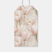 Blush Pink Creme Tulips Blume Geschenkanhänger (Rückseite)