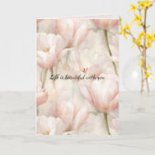 Blush Pink Creme Tulips Blume Romantische Liebe Karte (Gelbe Blume)