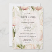 Blush Pink Creme Tulips Brautparty Einladung (Vorderseite)
