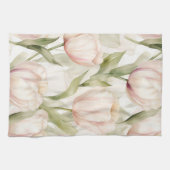 Blush Pink Creme Tulips Brautparty Geschirrtuch (Horizontal)