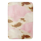 Blush Pink Creme White Gold Cowhide Badematte (Vorderseite Vertikal)