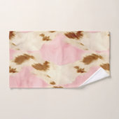 Blush Pink Creme White Gold Cowhide Badhandtuch Set (Handtuch)